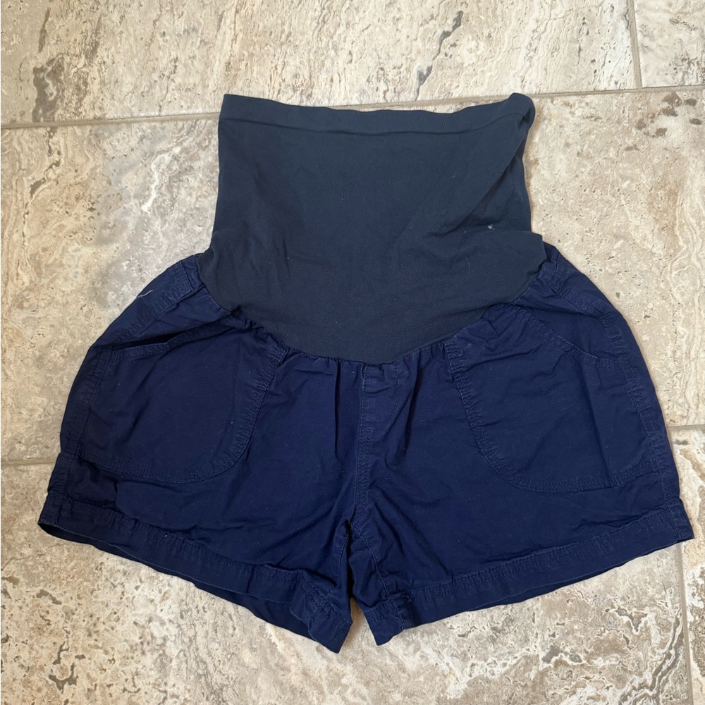 Like New Size Medium Motherhood High-Waisted Navy Shorts